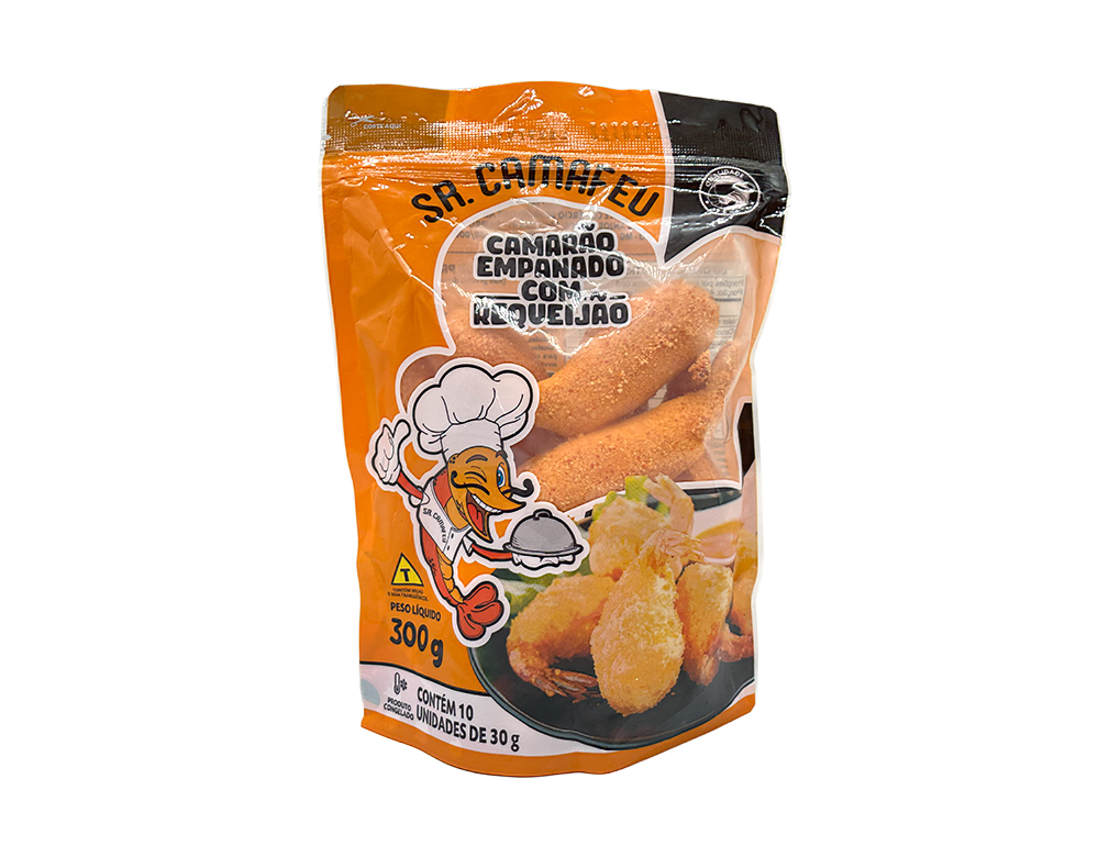CAMAFEU DE CAMARÃO EMPANADO COM REQUEIJÃO CONGELADO FISH MARIA 300 G (CX 20 PCT)